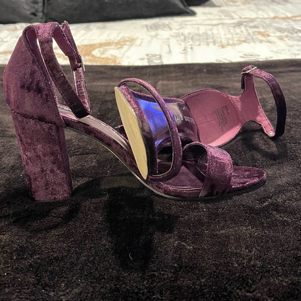 Elegant Purple Velvet Women's Heels